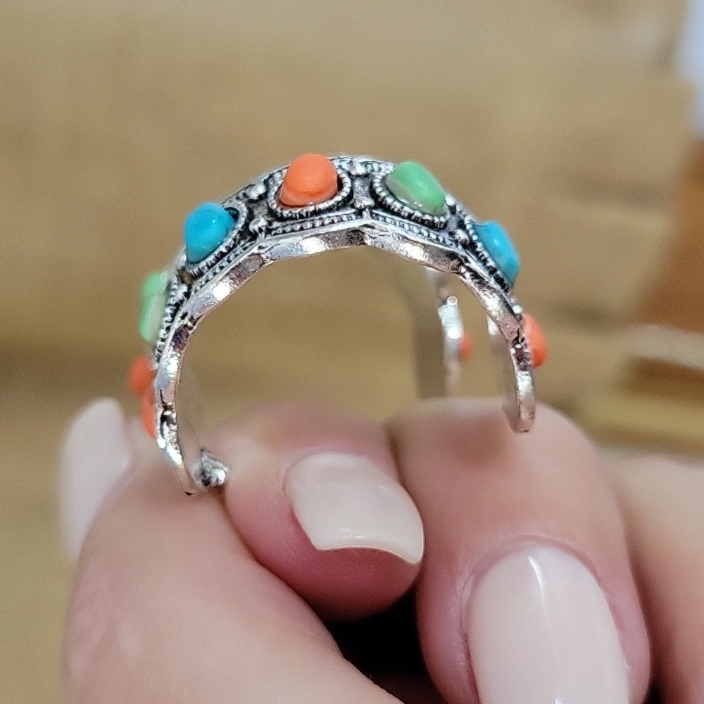 Vibrant Festival Half Hoop Earrings - Picture 7 of 7